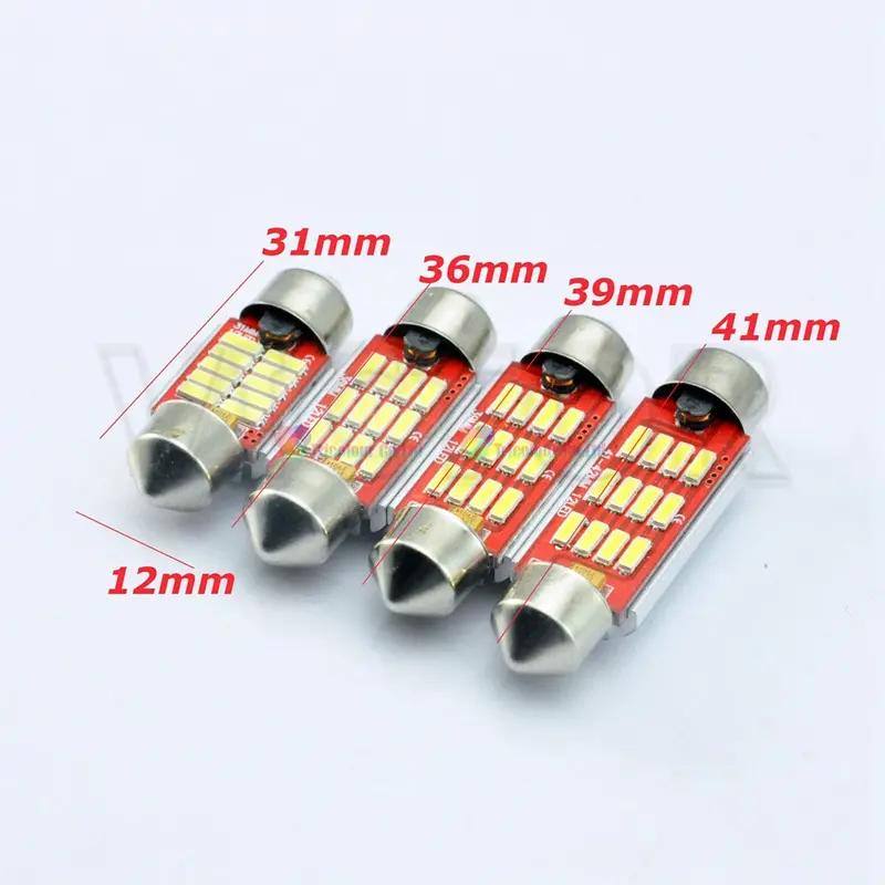 Led Bulb Canbus Festoon 31Mm,36Mm,39Mm,41Mm 12Smd 4014 1