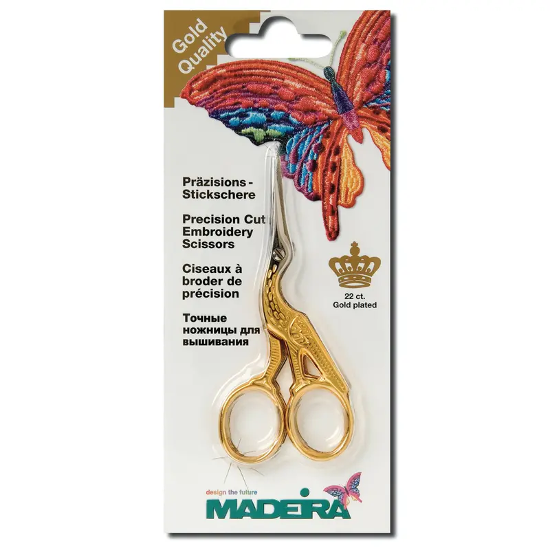 Madeira Gold Stork Handle Embroidery Scissors 9Cm 1