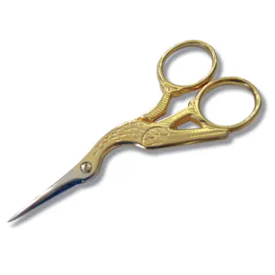 Madeira Gold Stork Handle Embroidery Scissors 9Cm 2