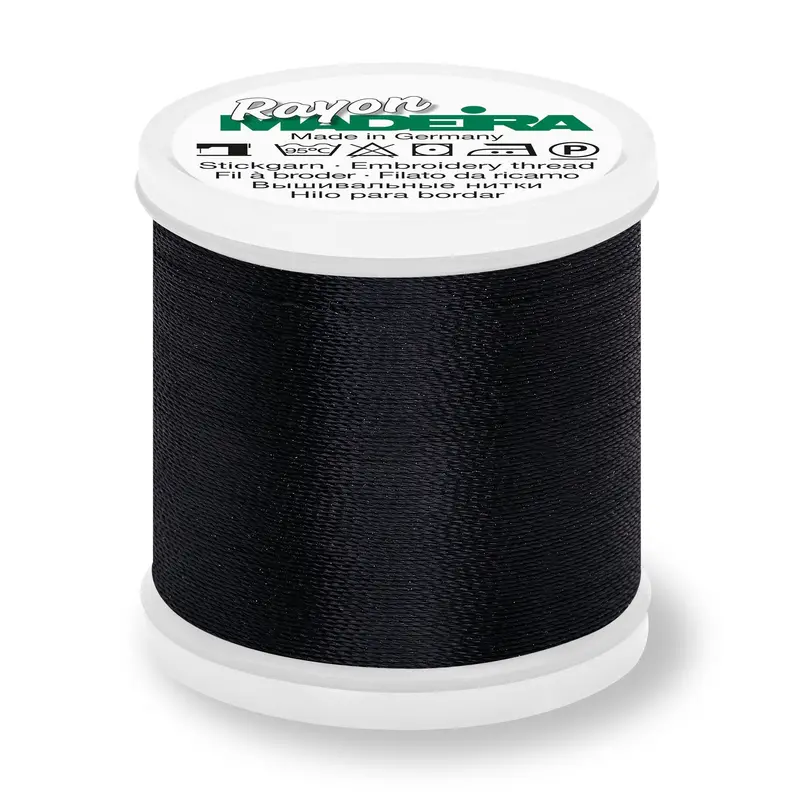 Madeira Rayon 40 Embroidery Thread 200M 1000 Black 1