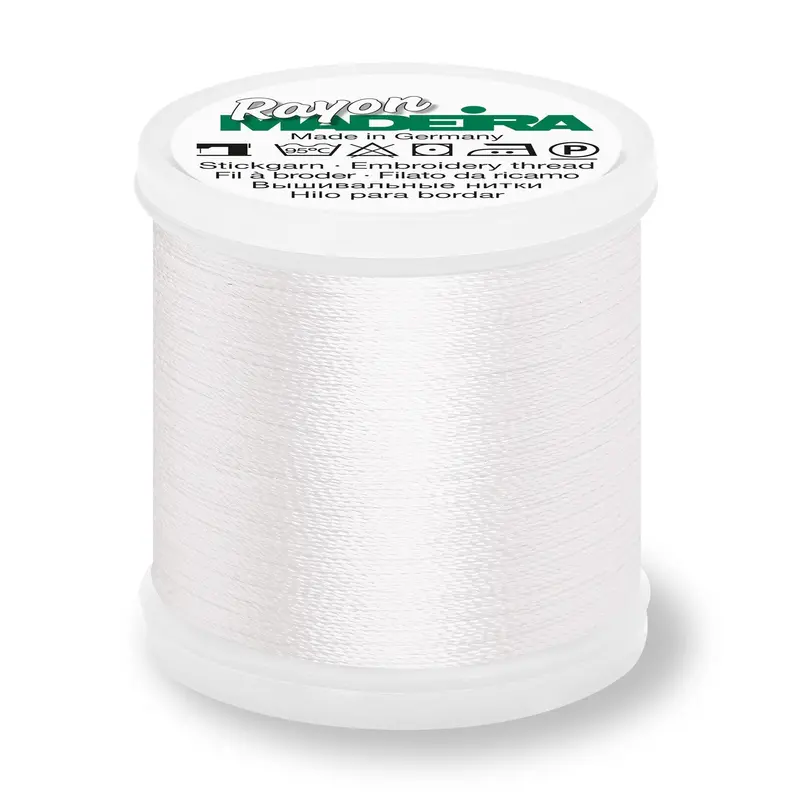 Madeira Rayon 40 Embroidery Thread 200M 1001 White 1