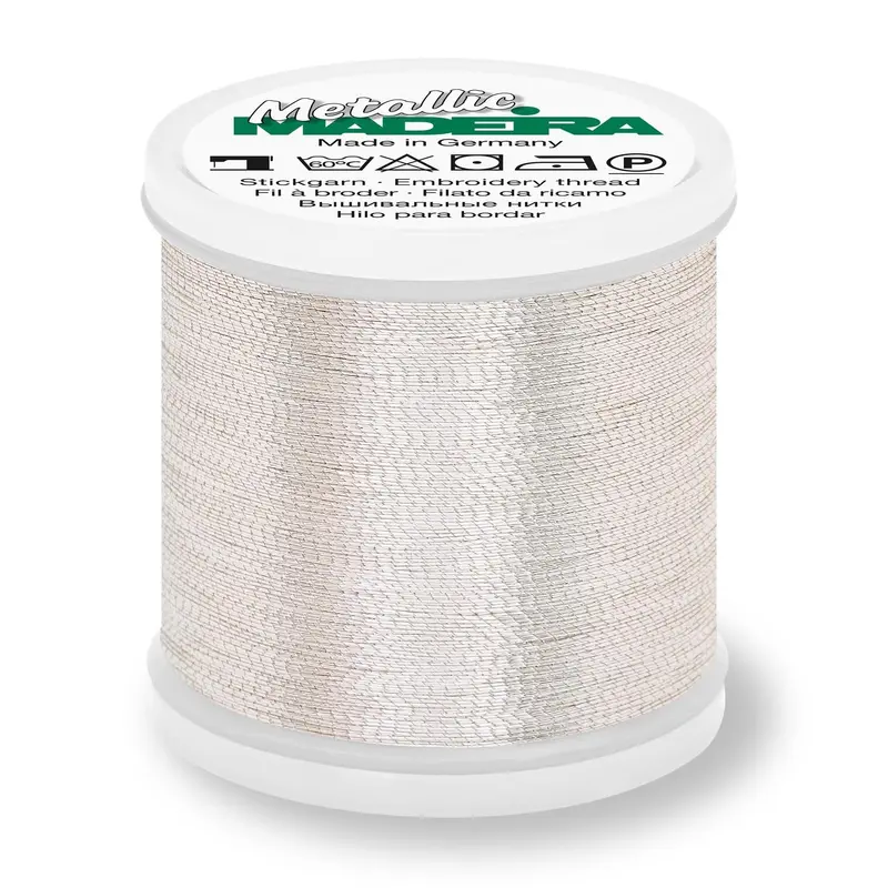 Madeira Smooth Metallic Embroidery Thread | Silver 1