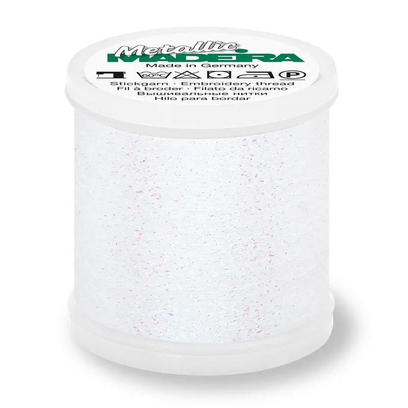 Madeira Textured Metallic Embroidery Thread, 200M Diamond White 1