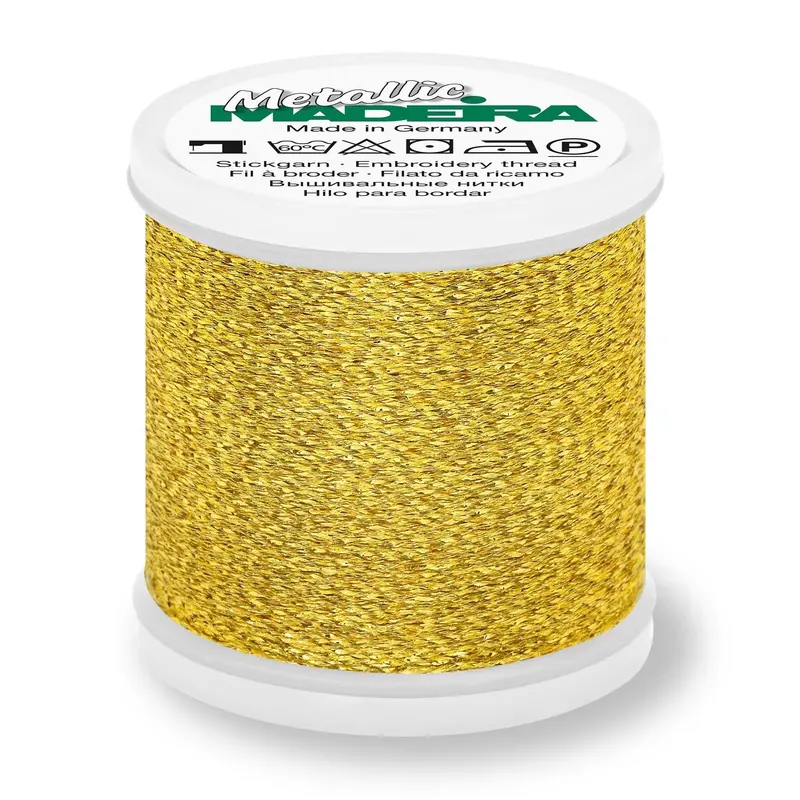 Madeira Textured Metallic Embroidery Thread, 200M Gold 25 1