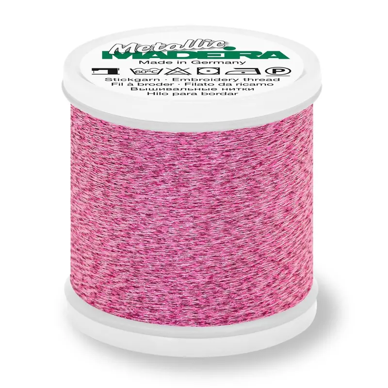 Madeira Textured Metallic Embroidery Thread, 200M Pink 1