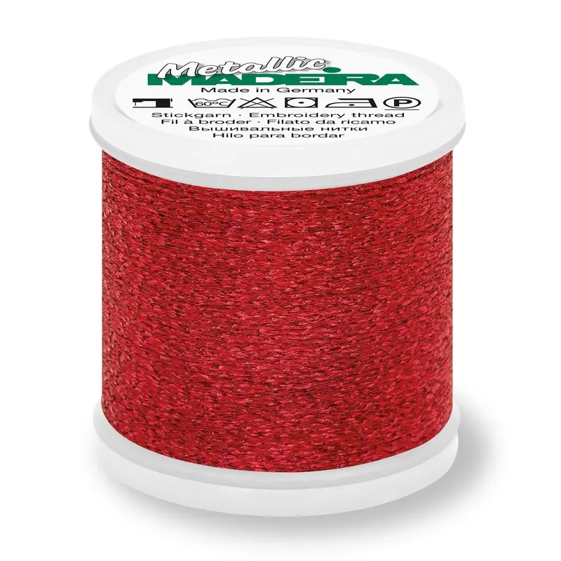 Madeira Textured Metallic Embroidery Thread, 200M Red 1