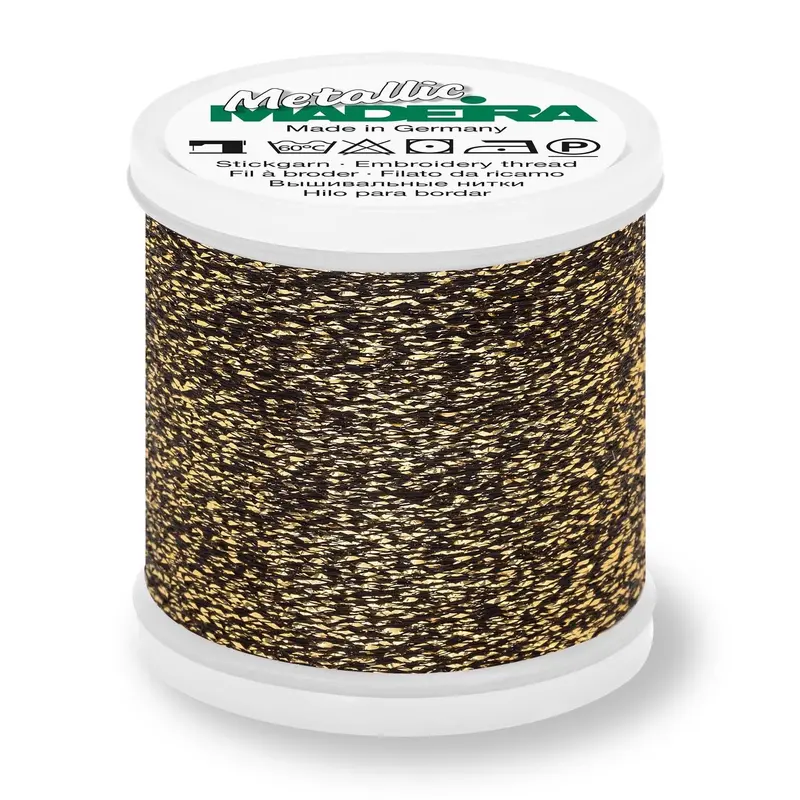 Madeira Textured Metallic Embroidery Thread, 200M Tarnished Gold 1