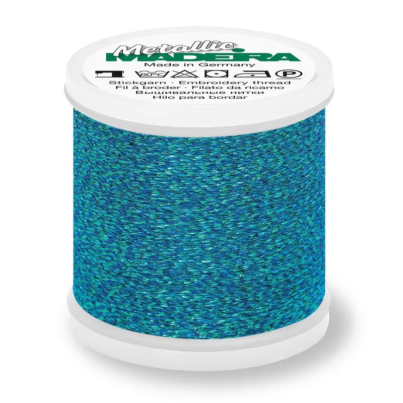 Madeira Textured Metallic Embroidery Thread, 200M Turquoise 1