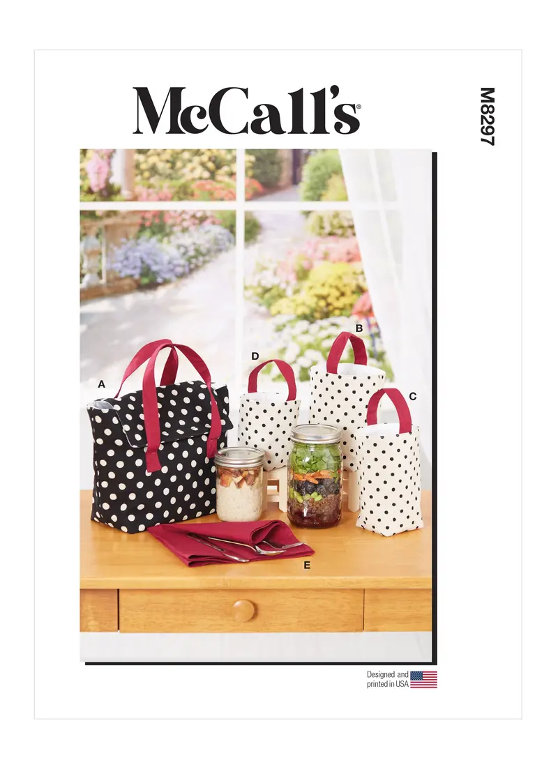 Mccalls 8297 Lunch Bag, Jar Sacks And Napkin Sewing Pattern 2