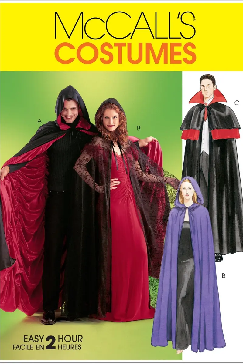 Mccall's Sewing Pattern 4139 Halloween Cape Costumes 1
