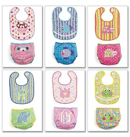 Mccall's Sewing Pattern 6108 Infants' Bibs And Nappy Covers 2