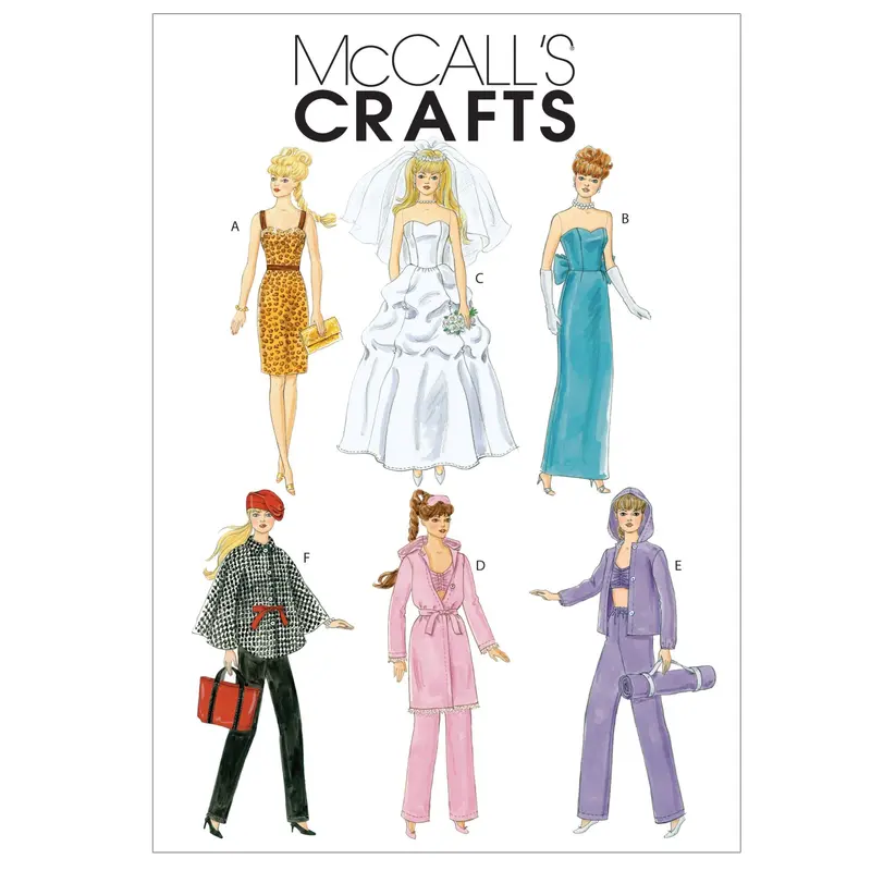 Mccall's Sewing Pattern 6258 Fashion Clothes For 11 Inch Doll 1