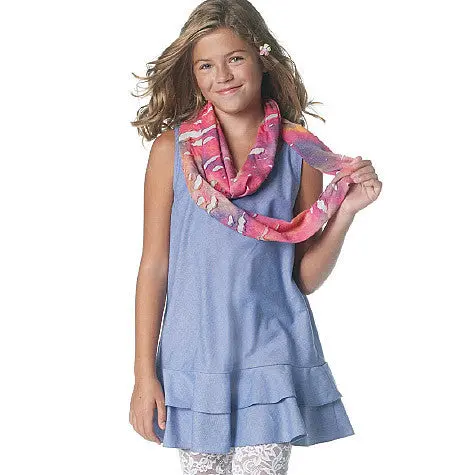 Mccall's Sewing Pattern 6275 Girls' Dresses, Scarf And Leggings 1