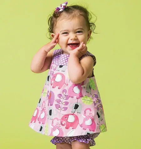 Mccall's Sewing Pattern 6912 Infants' Reversible Top, Dresses; Bloomers And Pants 1