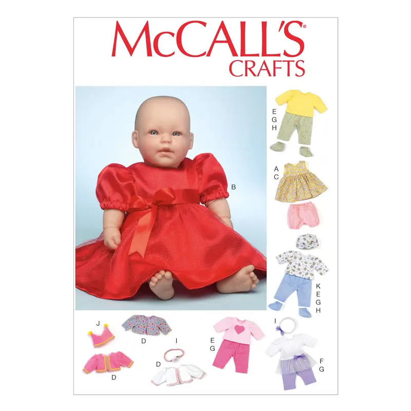 Mccall's Sewing Pattern 7066 Baby Dolls Clothes And Accessories 1