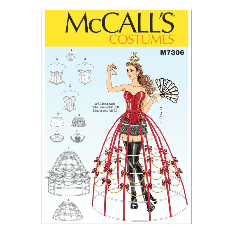 Mccall's Sewing Pattern 7306 Corsets, Shorts, Collars, Hoop Skirts And Crown 2