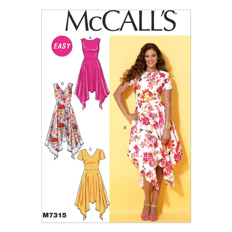 Mccall's Sewing Pattern 7315 Misses' Handkerchief-Hem Dresses 2