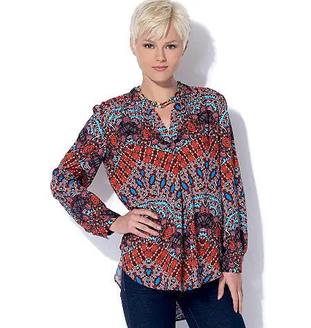Mccall's Sewing Pattern 7324 Misses' Half Placket Tops And Tunic 1