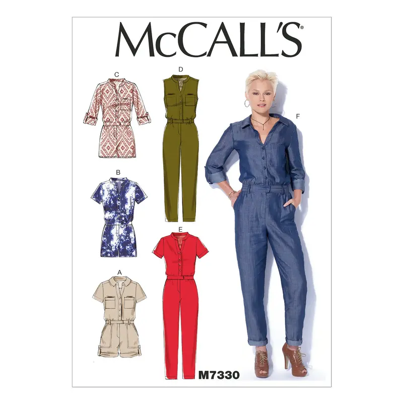 Mccall's Sewing Pattern 7330 Button-Up Rompers And Jumpsuits 2