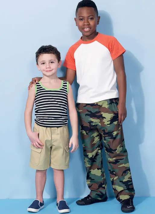 Mccall's Sewing Pattern 7379 Boys Tank Tops, Cargo Shorts And Pants 1