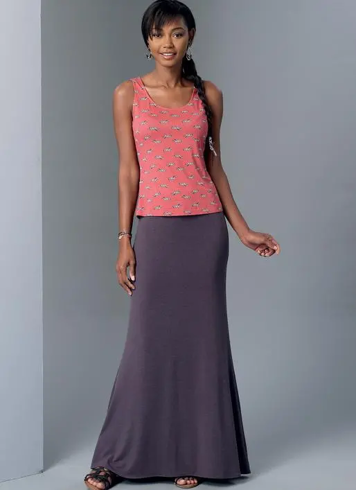 Mccall's Sewing Pattern 7386 Misses' Knit Tank Top, Dresses And Skirt 1