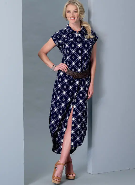 Mccall's Sewing Pattern 7387 Misses' Button-Down Top, Tunic, Dresses And Belt 1