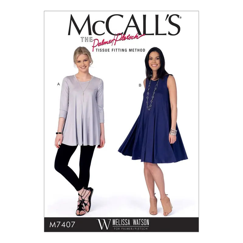 Mccall's Sewing Pattern 7407 Flared Top And Dress 2