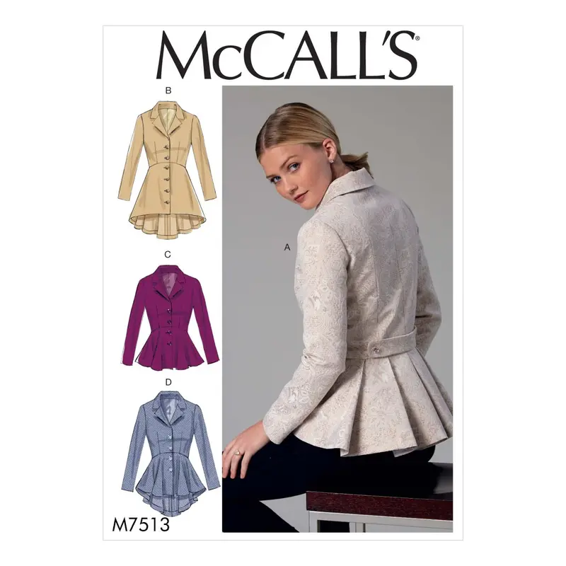 Mccall's Sewing Pattern 7513 Misses' Peplum Jackets 2