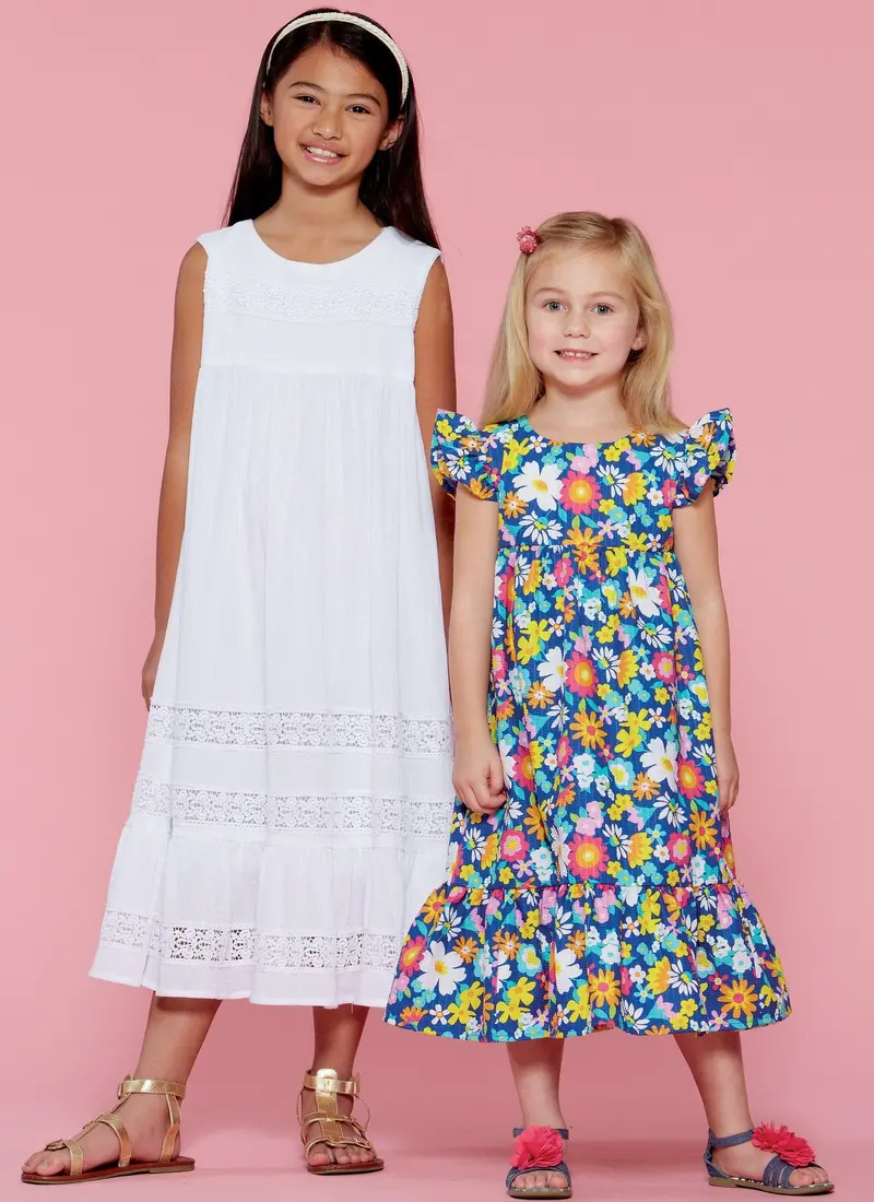 Mccall's Sewing Pattern 7558 Girls' Empire-Waist Dresses 1