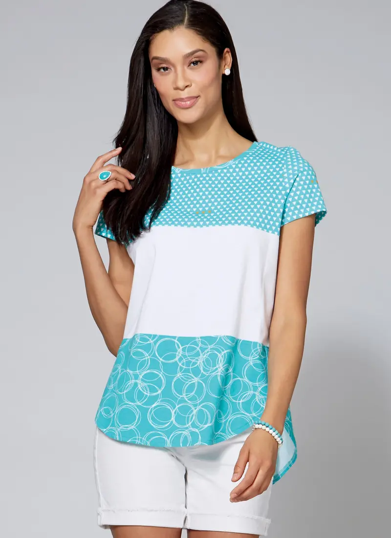 Mccall's Sewing Pattern 7600 Pullover Tops With Contrast 1