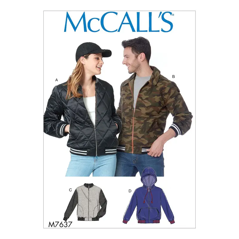 Mccall's Sewing Pattern 7637 Unisex Bomber Jackets 2