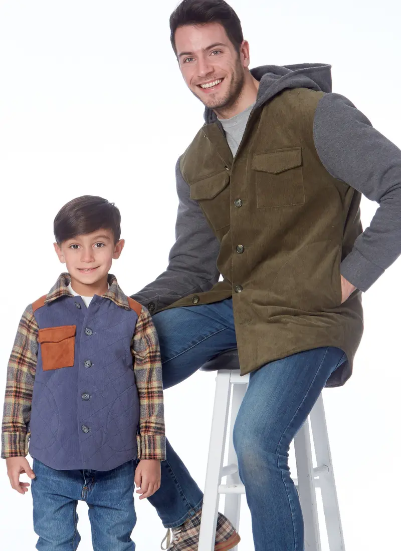 Mccall's Sewing Pattern 7638 Mens / Boys Jackets With Hood Options 1