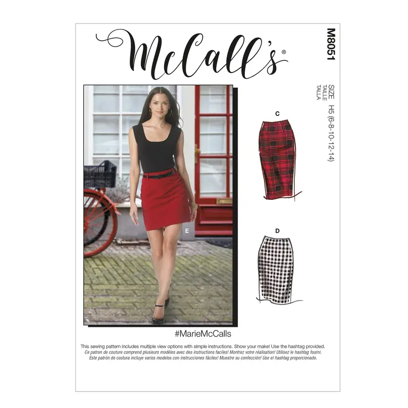 Mccall's Sewing Pattern 8051 Pencil Skirts In Five Lengths 2