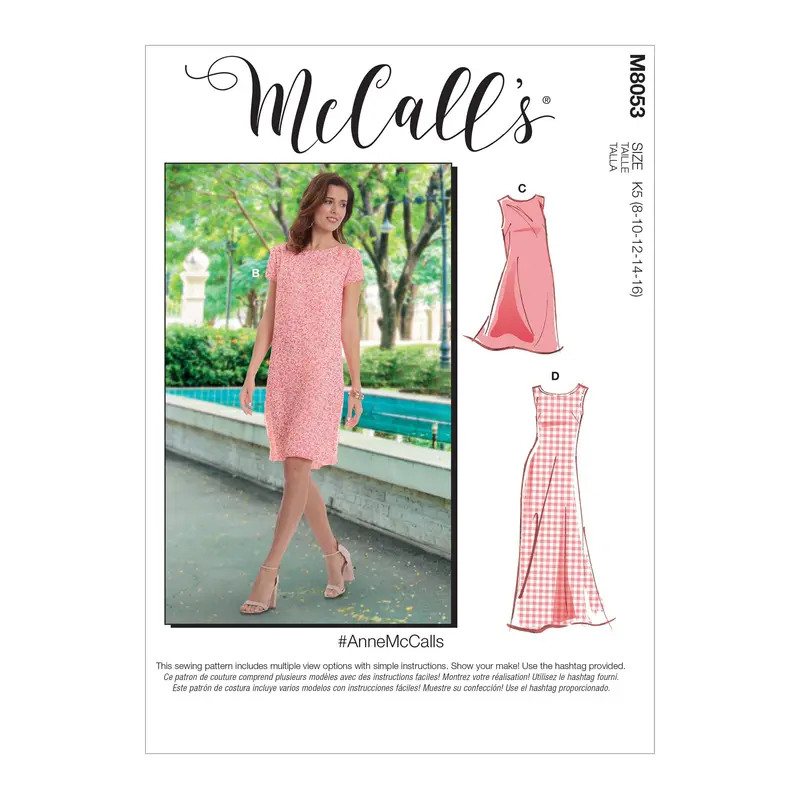 Mccall's Sewing Pattern 8053 Tent Dress In 2 Lengths 2