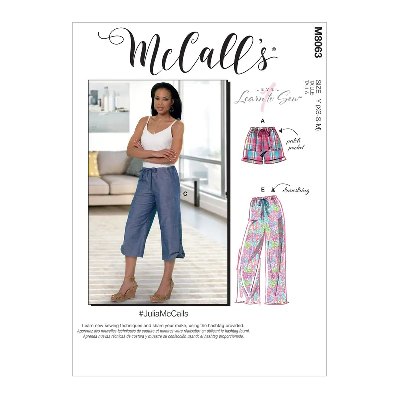 Mccall's Sewing Pattern 8063 Drawstring Shorts And Pants 2