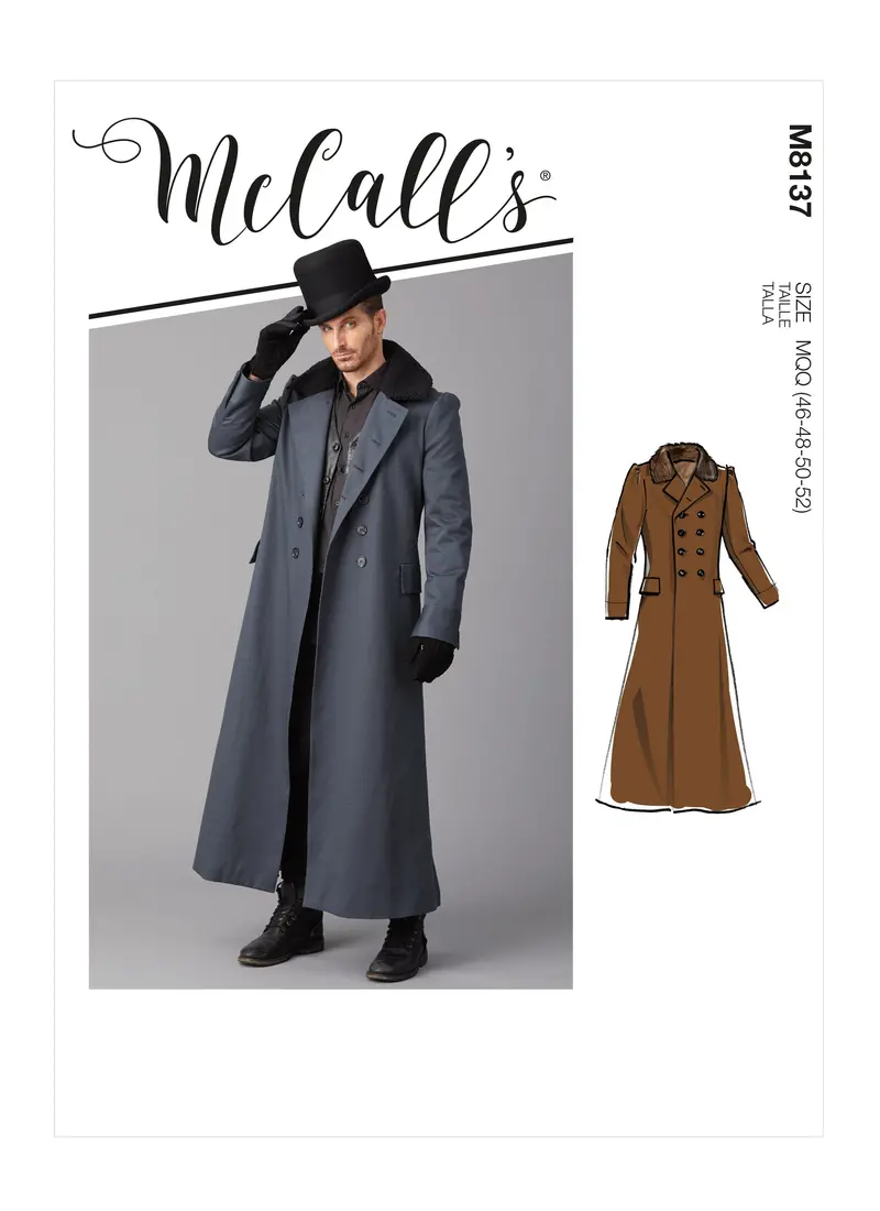 Mccall's Sewing Pattern 8137 Men's 19Th Century Overcoat 2