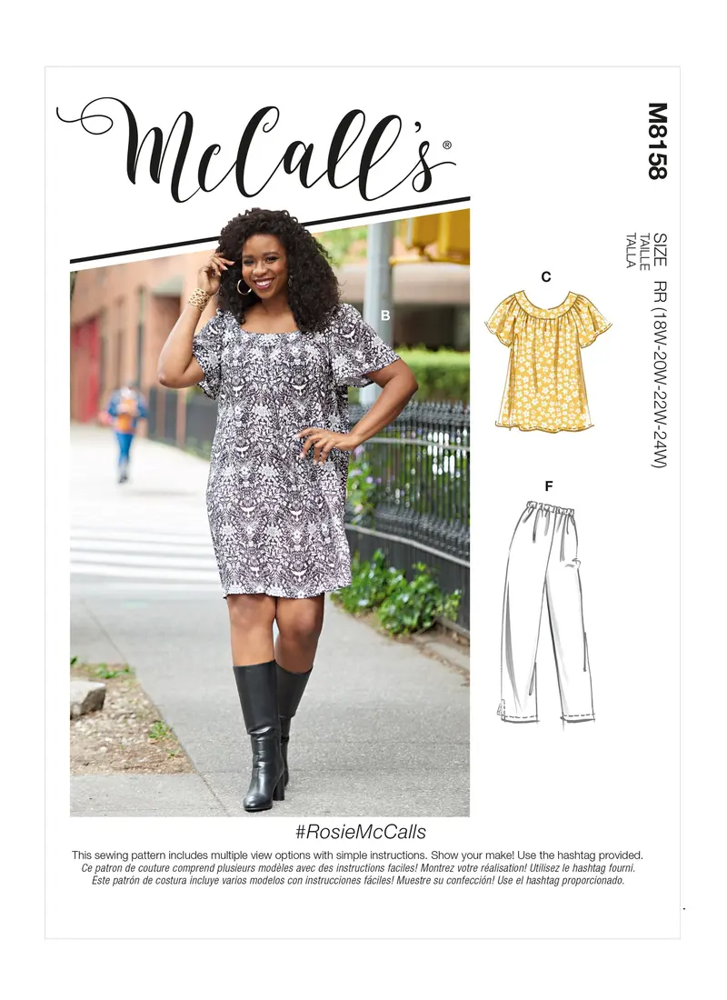 Mccall's Sewing Pattern 8158 Tops, Dresses And Capri Pants 2