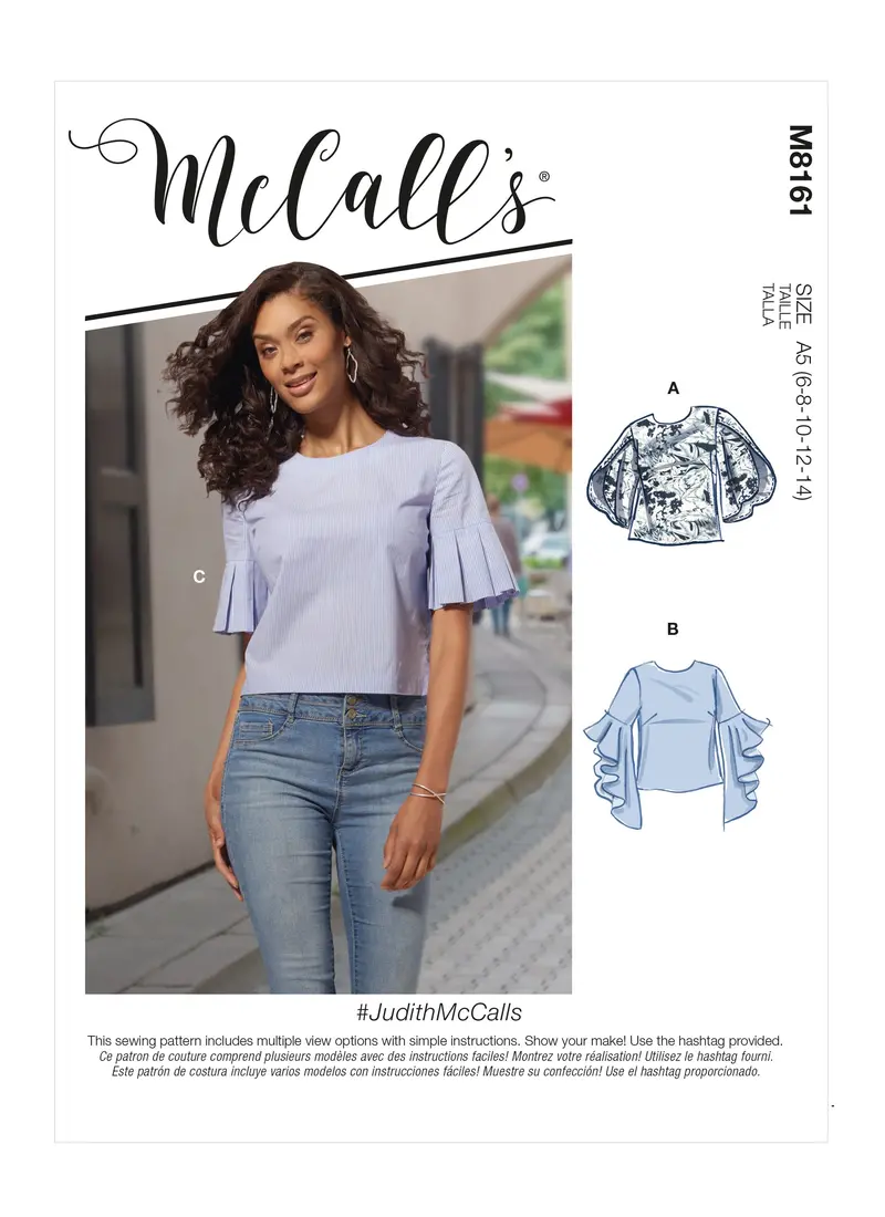 Mccall's Sewing Pattern 8161 Tops With Sleeve Variations 2