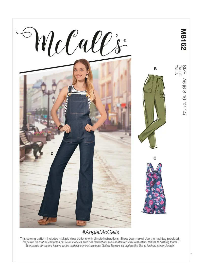 Mccall's Sewing Pattern 8162 Flared Jeans And Overalls 2