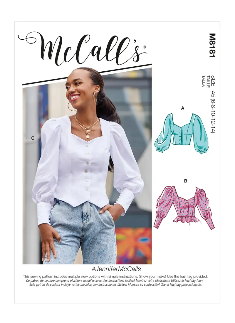 Mccalls Sewing Pattern 8181 Misses' Tops 2