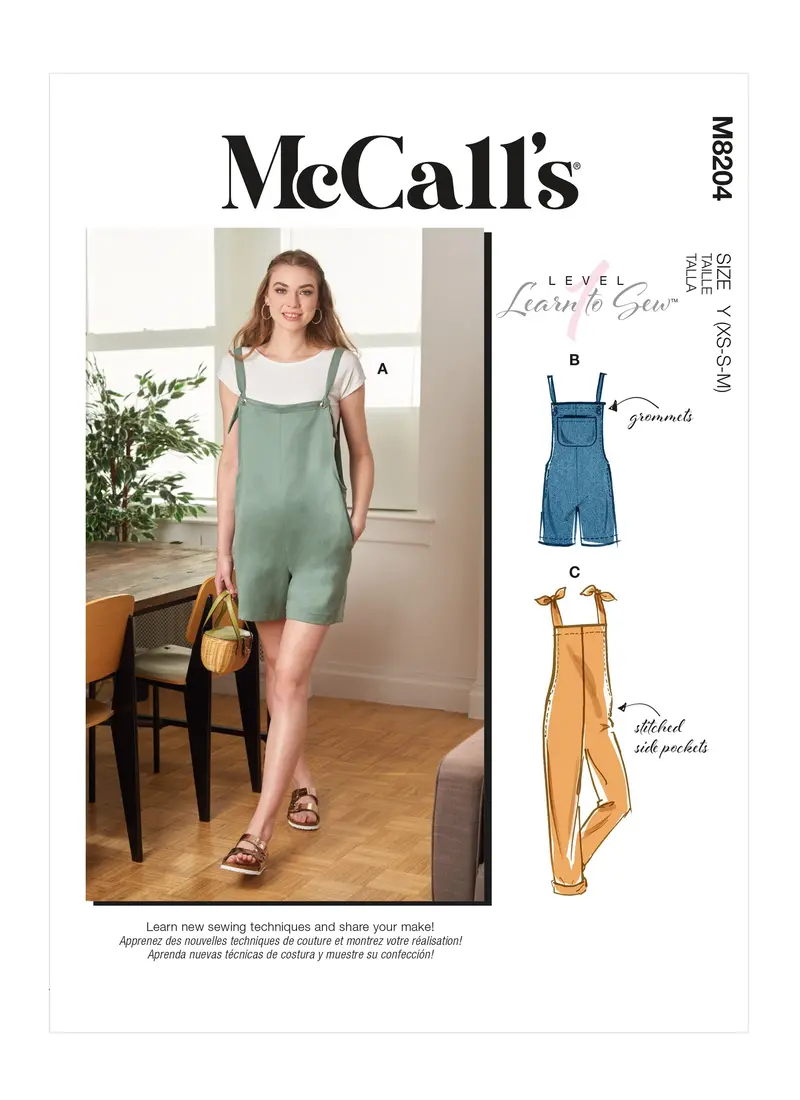 Mccall's Sewing Pattern 8204 Women's Overalls 2
