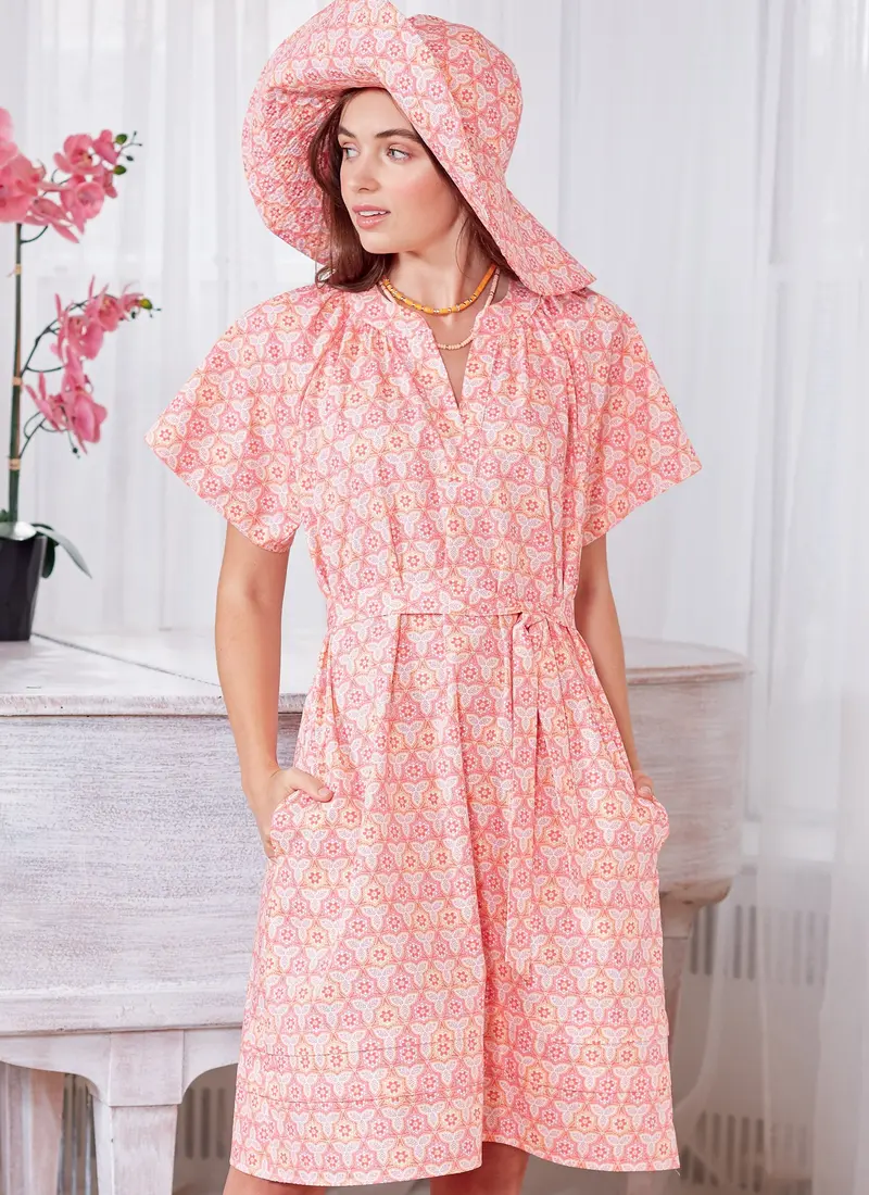 Mccall's Sewing Pattern 8212 Dresses, Hat And Face Mask 1