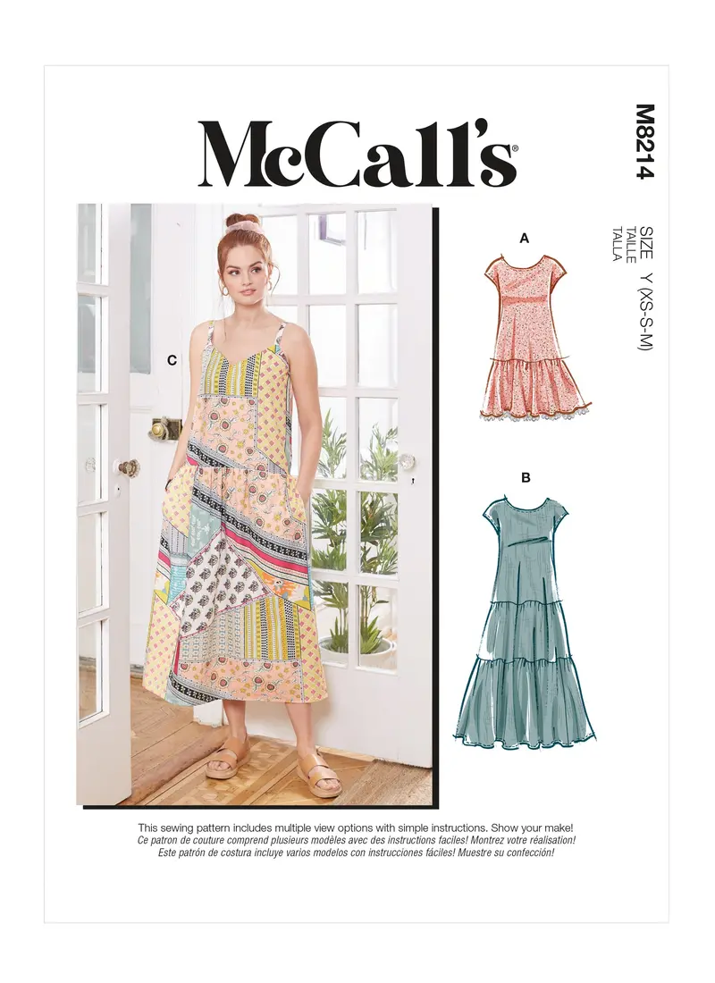 Mccall's Sewing Pattern 8214 Dresses And Face Mask 2
