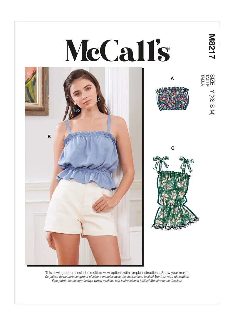 Mccall's Sewing Pattern 8217 Ladies Summer Tops 2