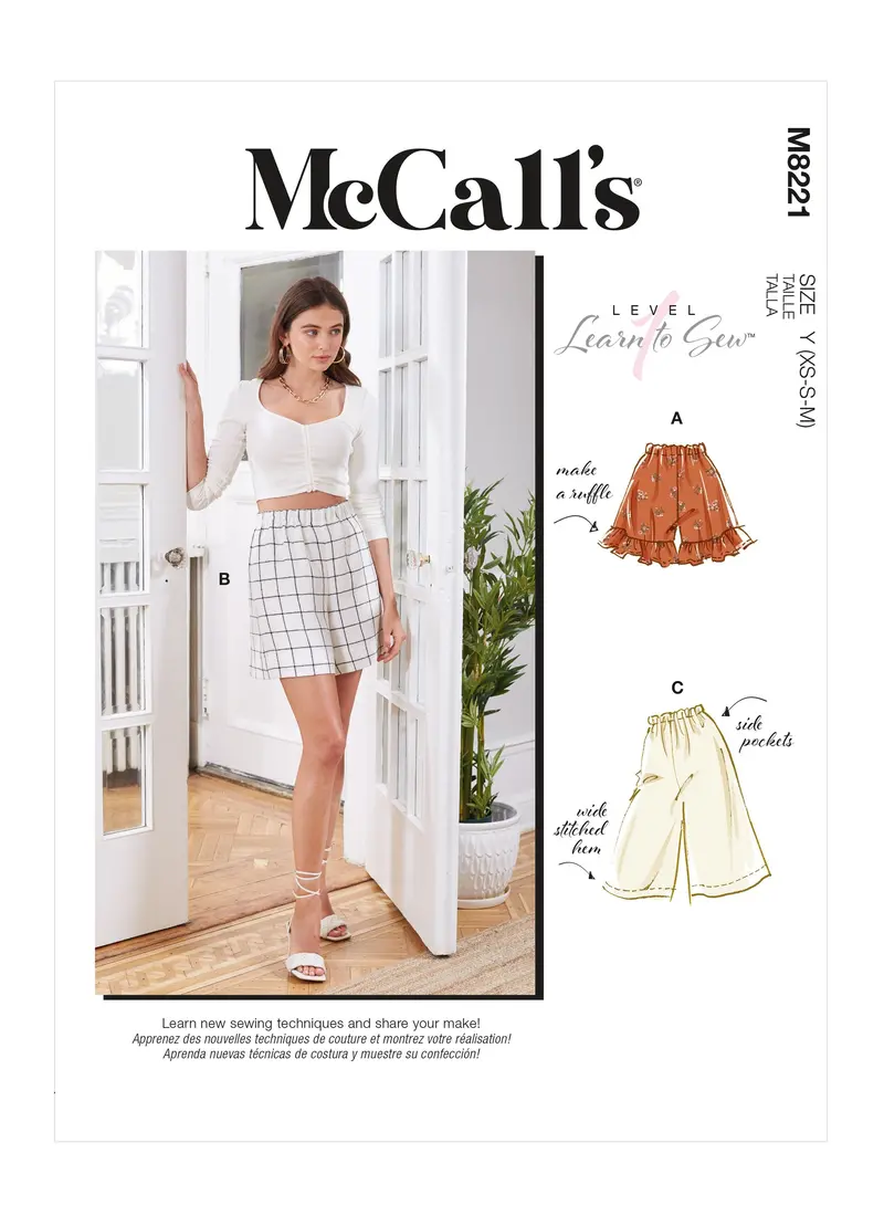 Mccall's Sewing Pattern 8221 Elastic Waist Shorts 2
