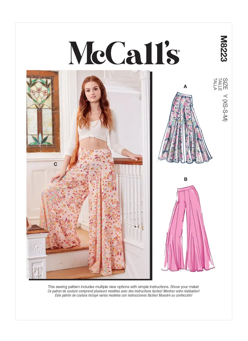 Mccall's Sewing Pattern 8223 Wide Leg Palazzo Pants 2