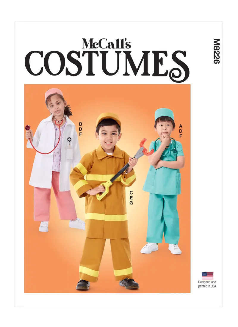 Mccall's Sewing Pattern 8226 Children's First Responder Costume 2