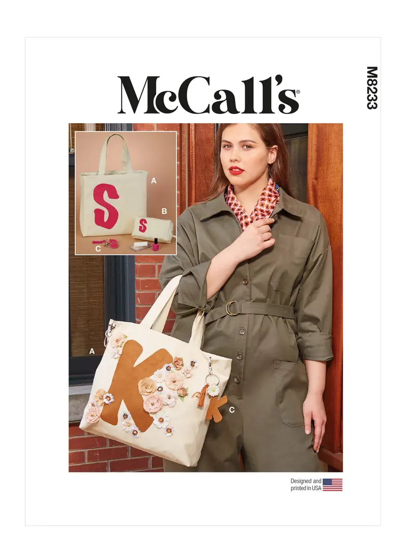 Mccall's Sewing Pattern 8233 Tote, Zipper Case And Key Ring 2