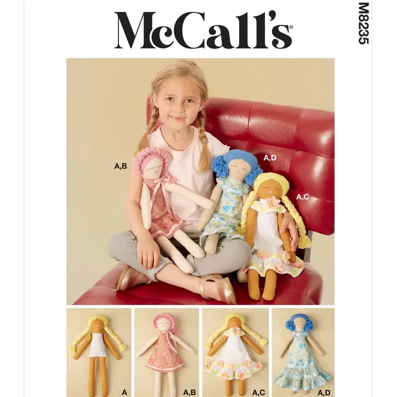Mccall's Sewing Pattern 8235 18 Inch Cloth Dolls 1