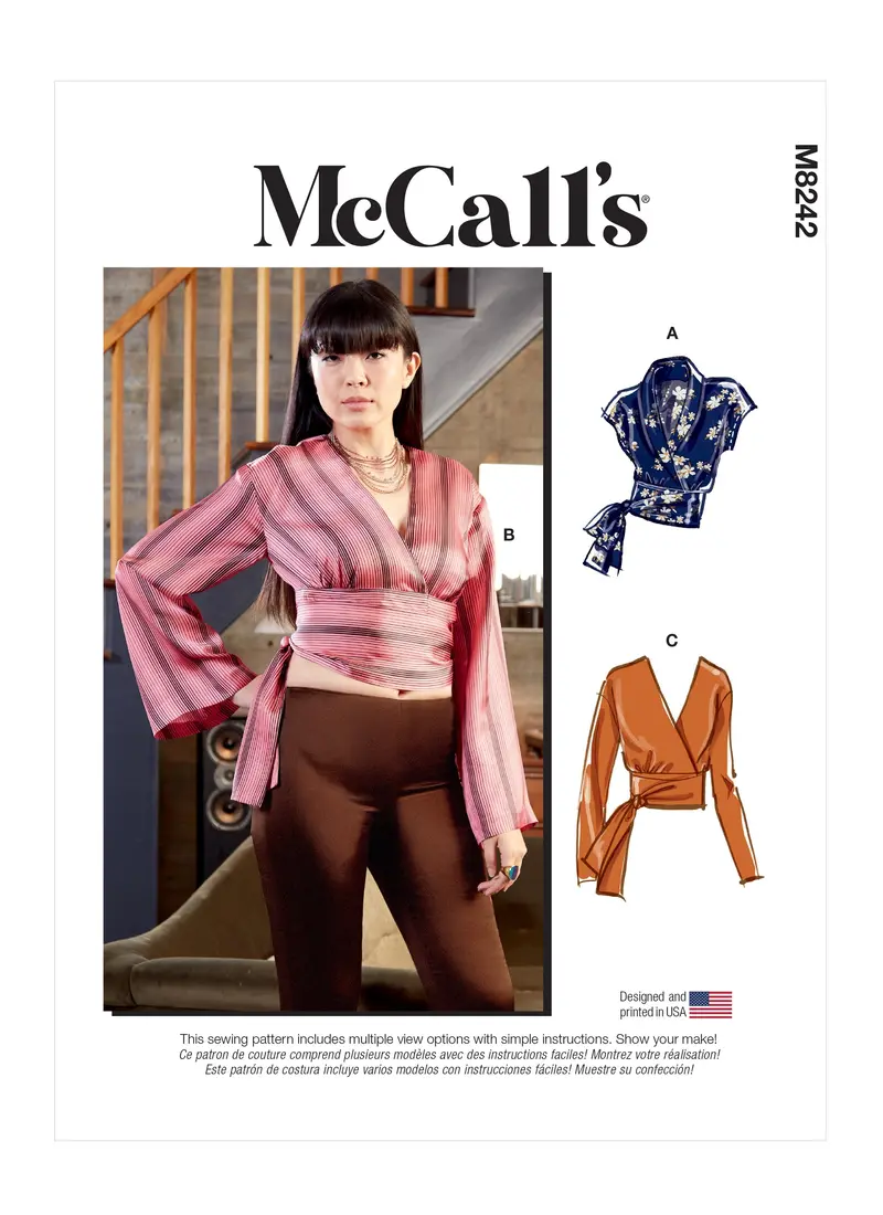 Mccall's Sewing Pattern 8242 Misses' Tops 2